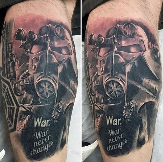 Leg Calf Fallout Video Game Guys Tattoo