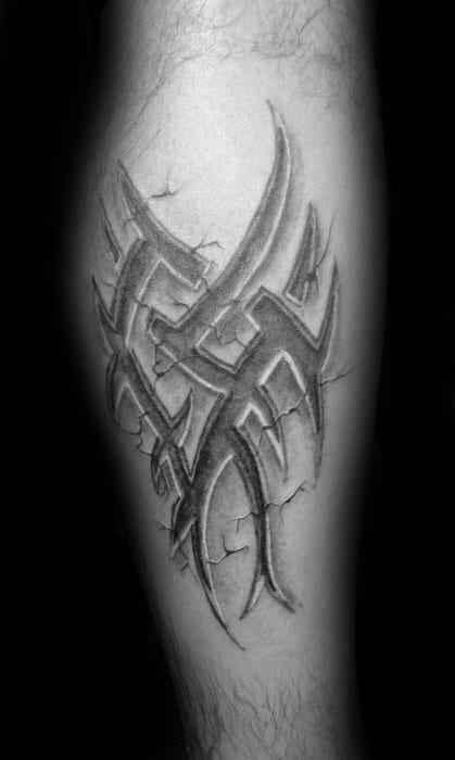 Leg Calf Guys 3d Tribal Tattoos