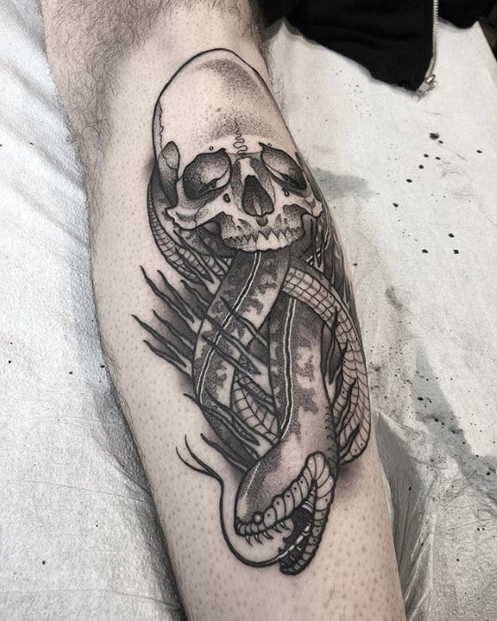 Leg Calf Guys The Dark Mark Tattoo Deisgns