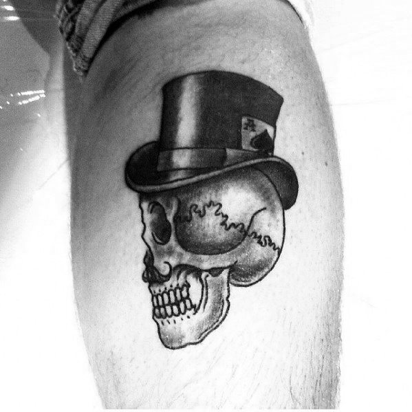 Leg Calf Incredible Top Hat Tattoos For Men