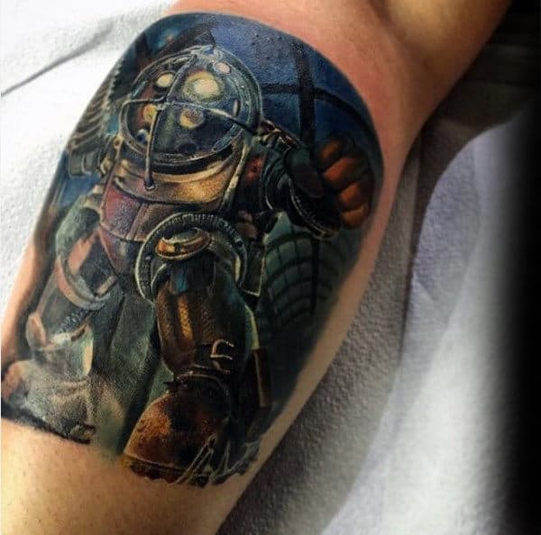 Leg Calf Male Bioshock Tattoo Ideas