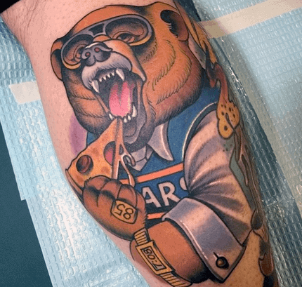 Leg Calf Mens Chicago Bears Tattoo Ideas