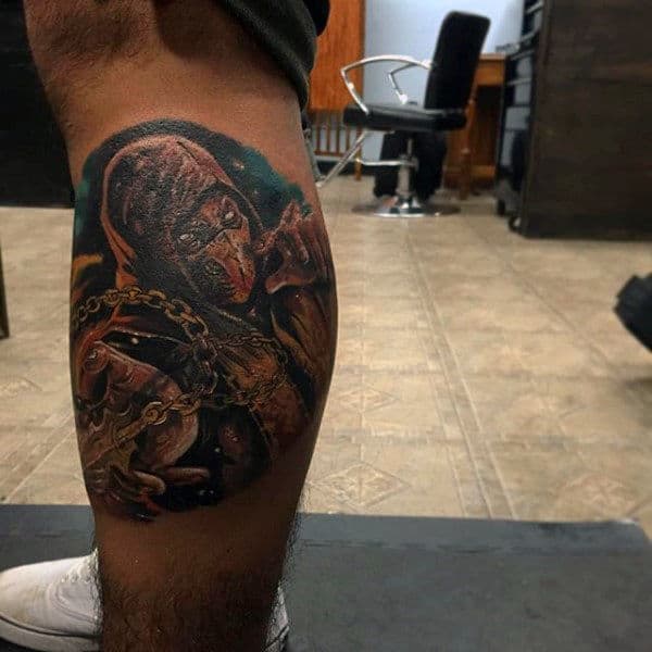 Leg Calf Mortal Kombat Male Tattoo Inspiration