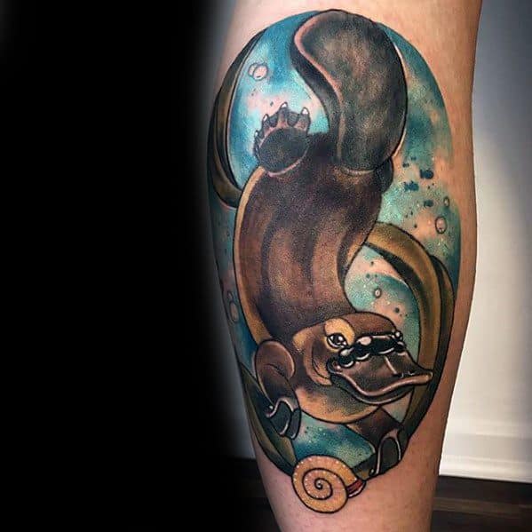 Leg Calf Remarkable Platypus Tattoos For Males