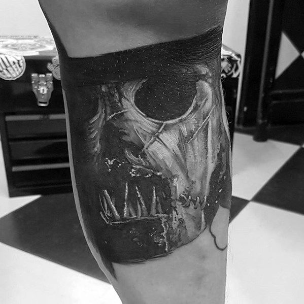 Leg Calf Slipknot Tattoo On Men