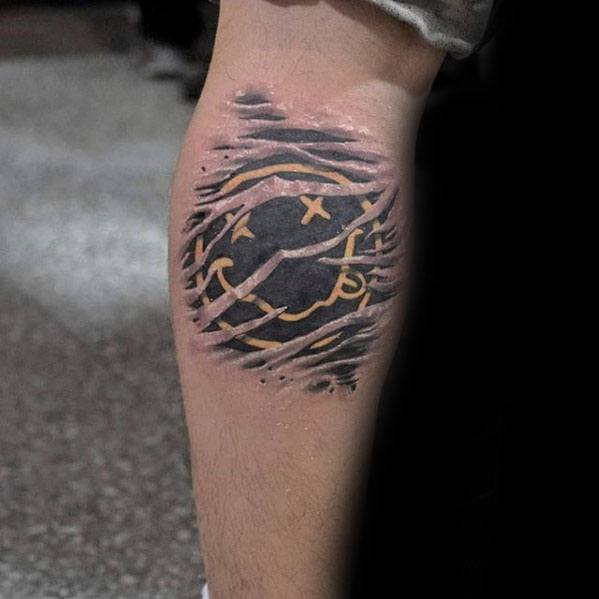 Leg Calf Symbol Awesome Nirvana Tattoos For Men