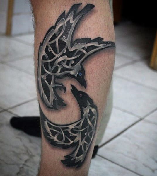 Leg Celtic Knot Black Crows Tattoos