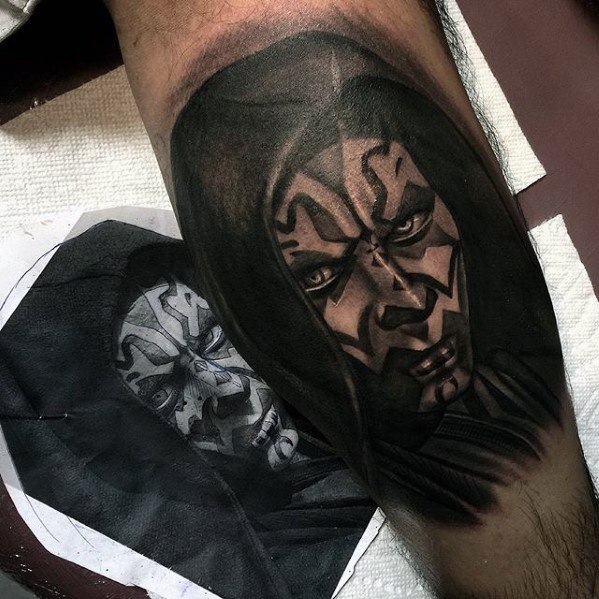Leg Cool Male Darth Maul Tattoo Designs