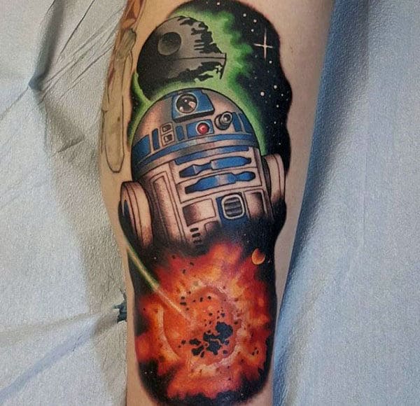 Leg Explosion Rd2d Star Wars Guys Tattoo