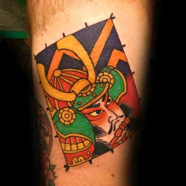 Leg Japanse Kite Tattoo Design On Man