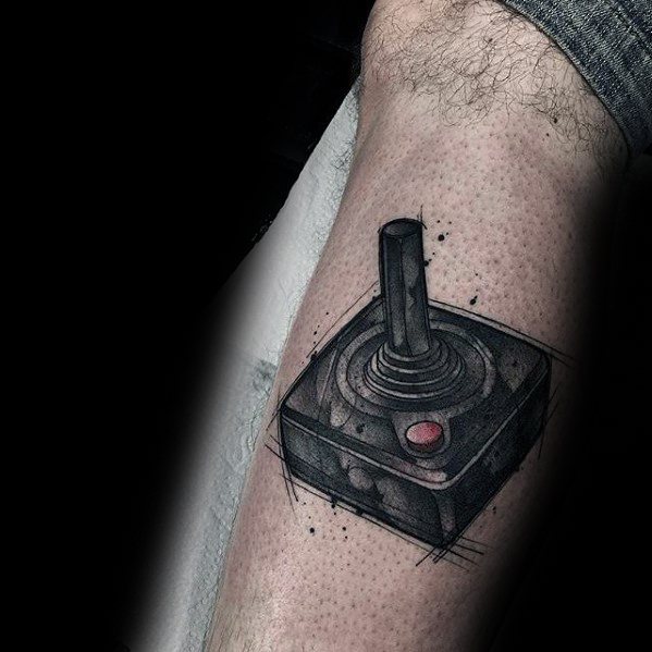 Leg Joystick Gamer Tattoo Ideas For Gentlemen