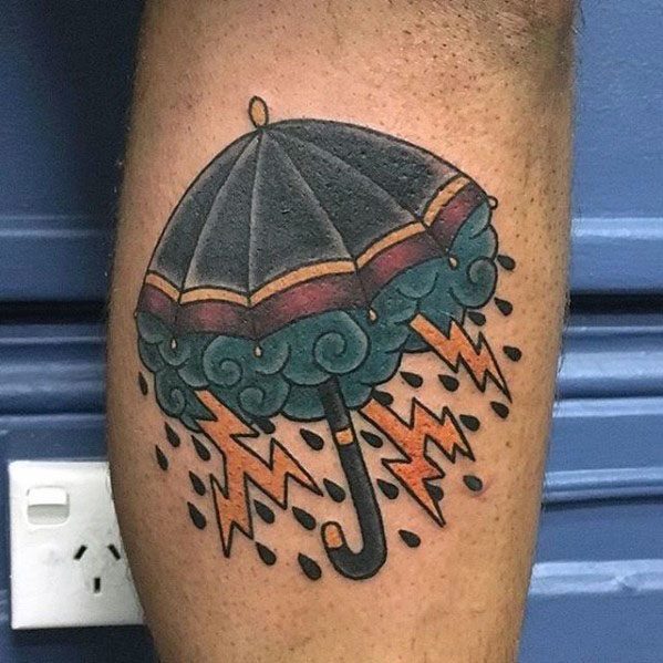 Leg Masculine Umbrella Tattoos For Men