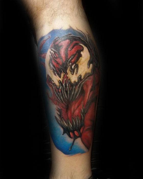 Leg Mens Carnage Tattoo Design Inspiration
