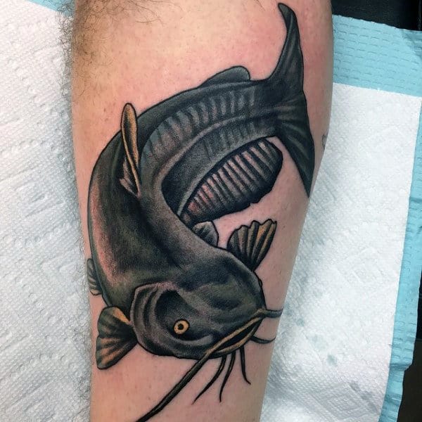 Leg Mens Catfish Tattoo Ideas