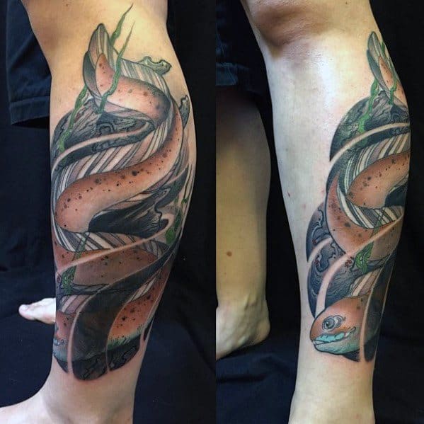 Leg Mens Eel Tattoo Ideas