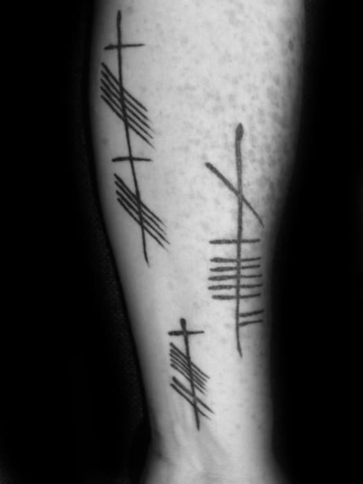 Leg Ogham Tattoos Guys