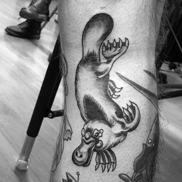 Leg Platypus Tattoos For Gentlemen