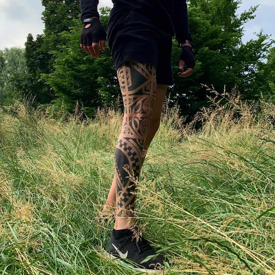 leg polynesian tribal tattoo shoes_tribaltattoo