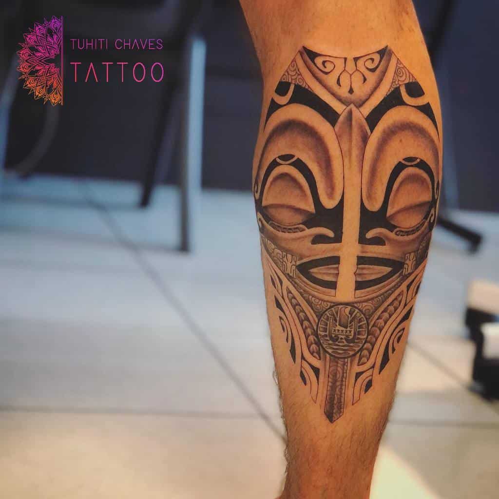 leg polynesian tribal tattoo tuhitichaves