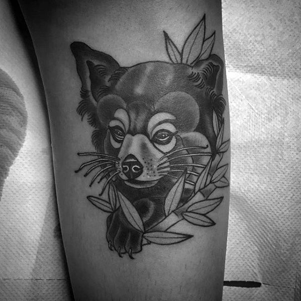 Leg Red Panda Tattoos Men