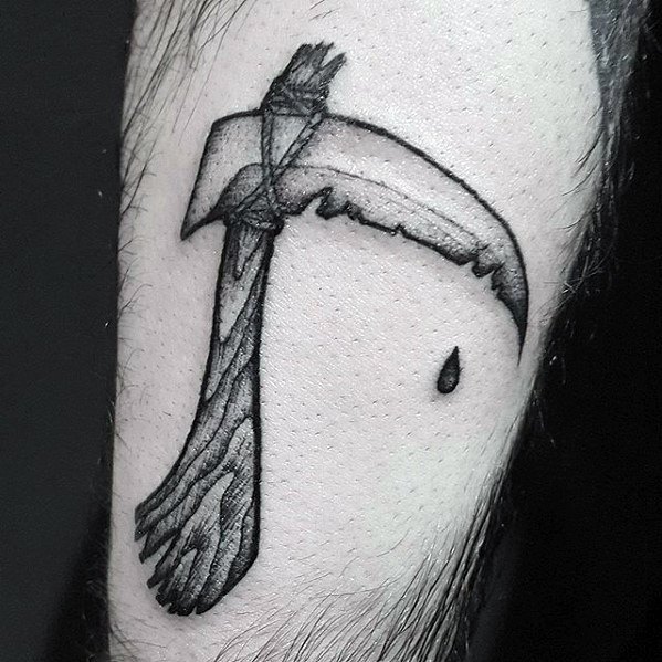 Leg Remarkable Scythe Tattoos For Males