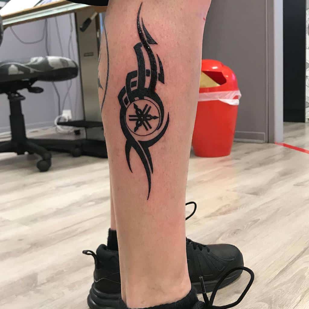 leg simple tribal tattoos greghawkestudios