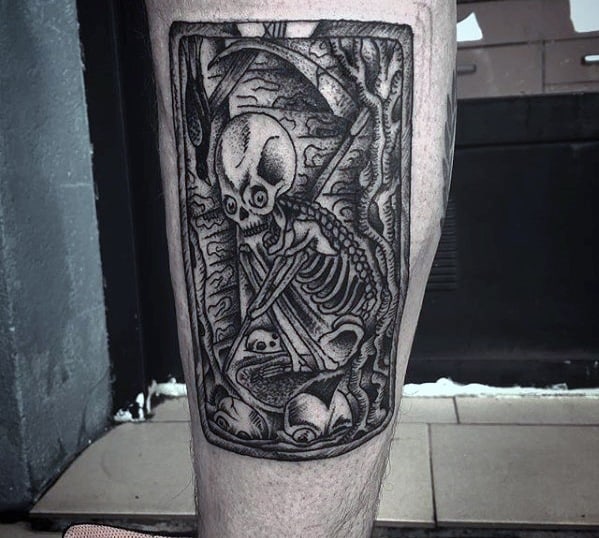 Leg Skeleton Tarot Guys Tattoo Designs