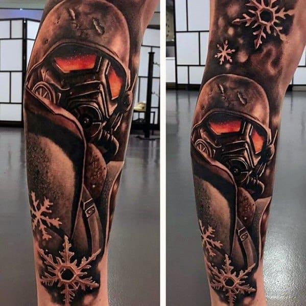 Leg Sleeve Fallout Tattoo Ideas For Males