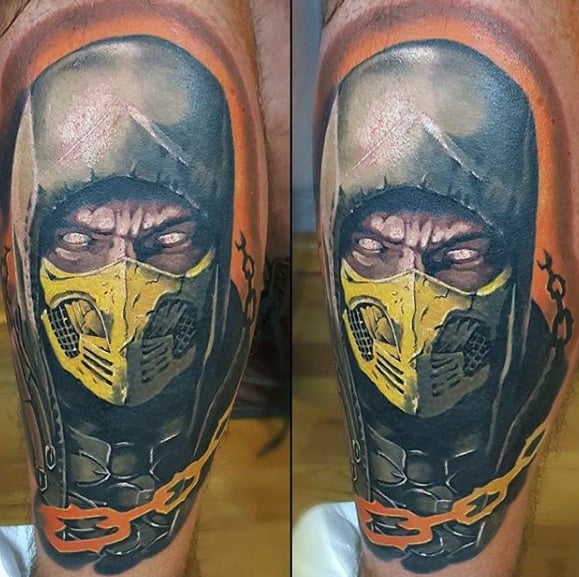 Leg Sleeve Gamer Mens Tattoo Ideas