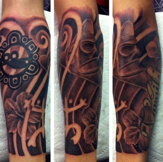 Leg Sleeve Guys Taino Tattoos