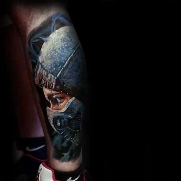 Leg Sleeve Male Mortal Kombat Themed Tattoo Ideas