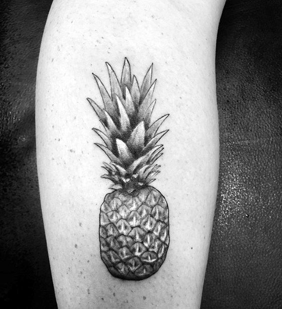Leg Small 3d Cool Pineapple Tattoo Design Ideas For Male