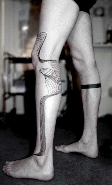 Leg Tattoos With Lines For Guys