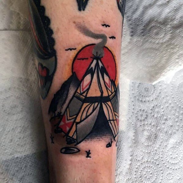 Leg Teepee Tattoo Ideas For Males
