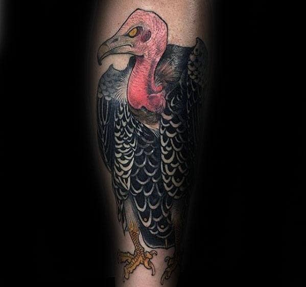 Leg Vulture Male Tattoo Design Inspiration