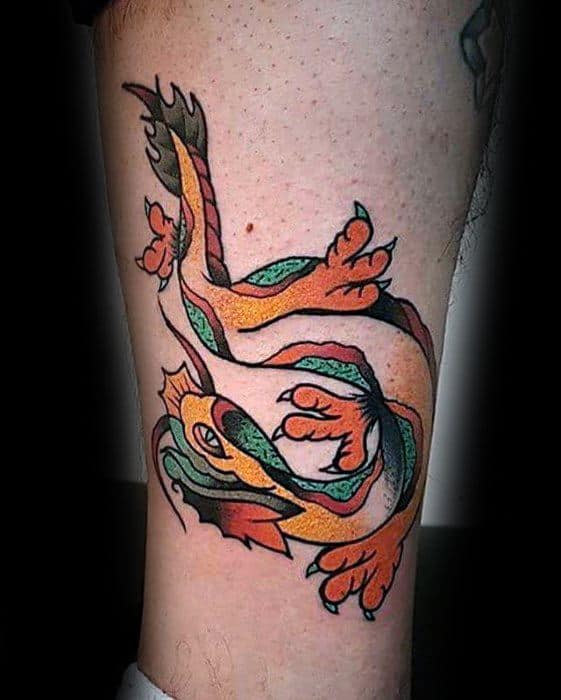 Legs Simple Dragon Tattoo Ideas For Gentlemen