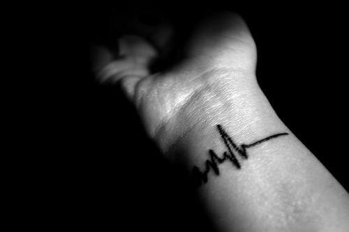 Life Death Heartbeat Mens Wrist Tattoos With Black Ink Line Design