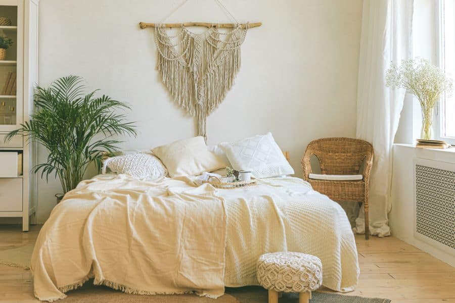 light and cozy boho style bedroom