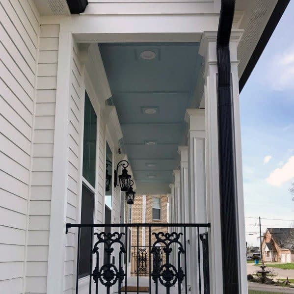 traditional blue porch ceiling