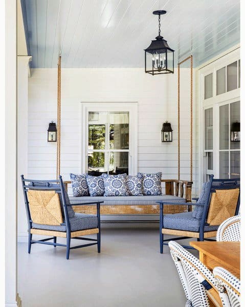 traditional blue porch ceiling
