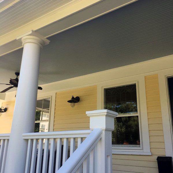 traditional blue porch ceiling