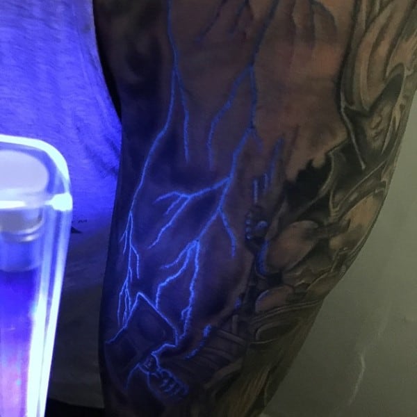 Lighting Uv Ink Glow In The Dark Mens Arm Tattoo Design