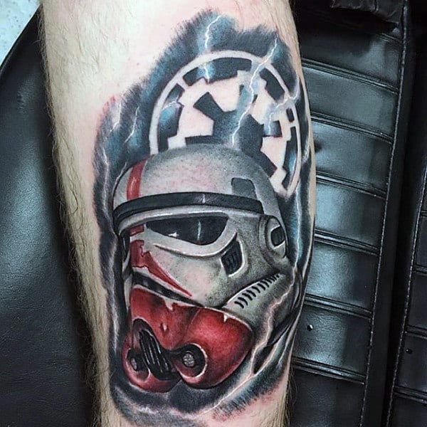 Lightning Bolts Mens Stormtrooper Arm Tattoo Design Ideas