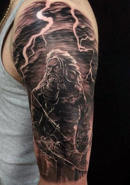 Lightning Greek Orthodox Men's Tattoos