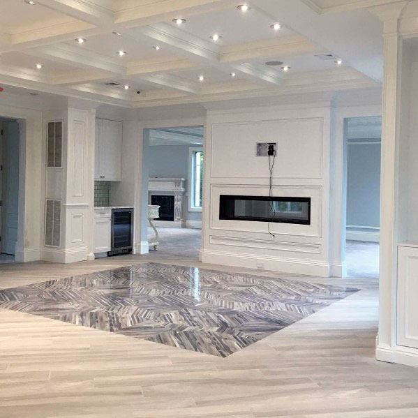 linear fireplace dry wall