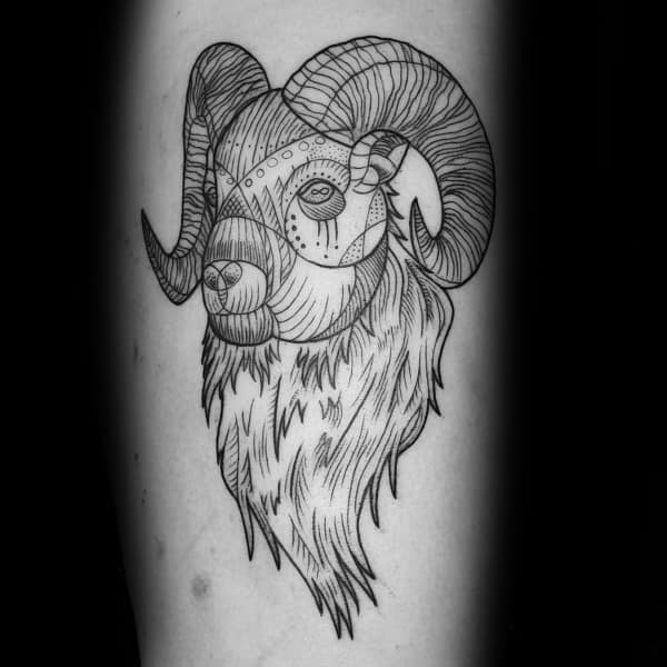 Lines Ram Guys Forearm Tattoo