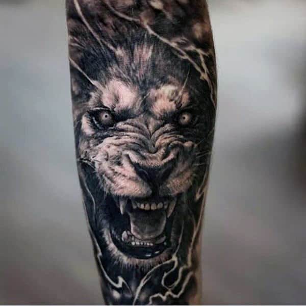 Lion Crown Tattoo For Guys