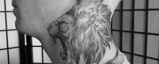 Lion Neck Tattoo Ideas For Men