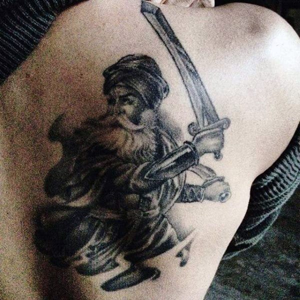 Live By The Sword Die By The Sword Tattoo For Guys On Back