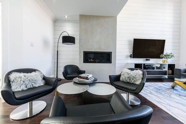 Living Rooms Shiplap Wall Interior Design